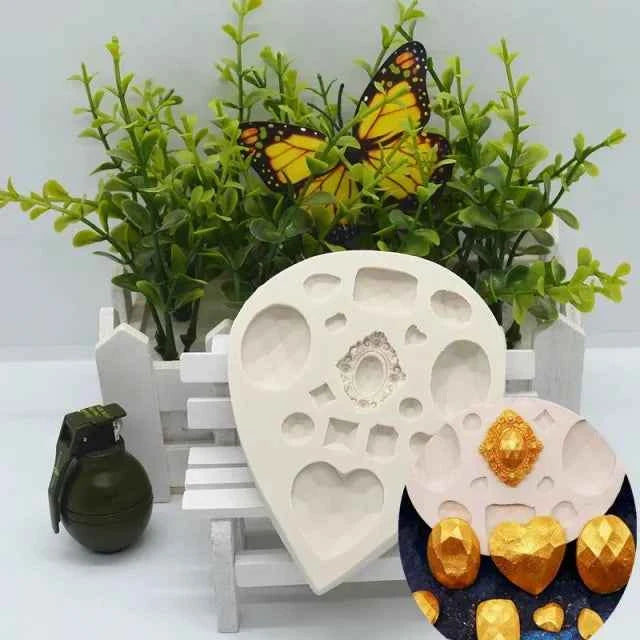 Spendidi Diamanti Oro Gemme commestibili in gelatina. House of Cake Jelly Diamonds Gold pz/20