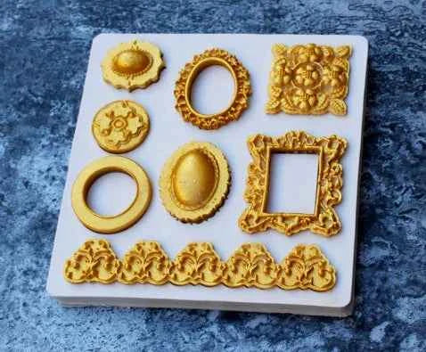 Grande Cornice venature in legno. Fantastico Stampo in silicone in alta definizione