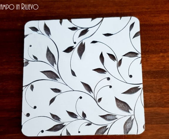 Branches and Leaves. 10 x 10 cm Embossed Mold F-P4