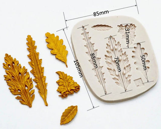 Stampo 5 Foglie. Barocco. Fantastiche decorazioni. Stampo in silicone