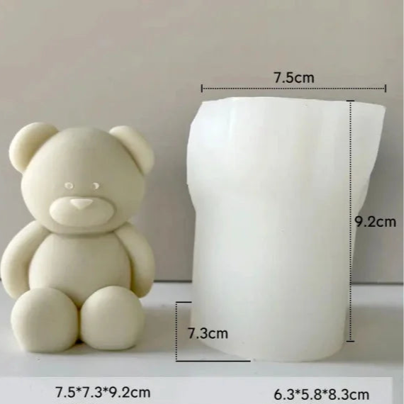 Orsetto seduto di 8.3 cm . Stampo in silicone anche per Candele - WORLD PRODUCTS SHOP