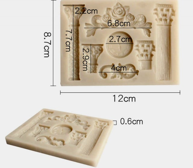 Barocco. Colonne Orologio e Capitelli. Antica Roma. Stampo in silicone