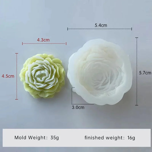 Mini Peonia di 4.5 cm. Stampo in silicone anche per Candele