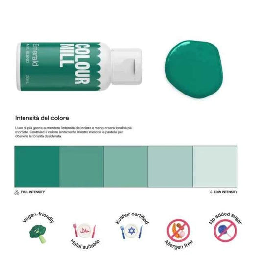 Verde Smeraldo. Colour Mill Emerald. Colorante alimentare a base olio di 20 ml