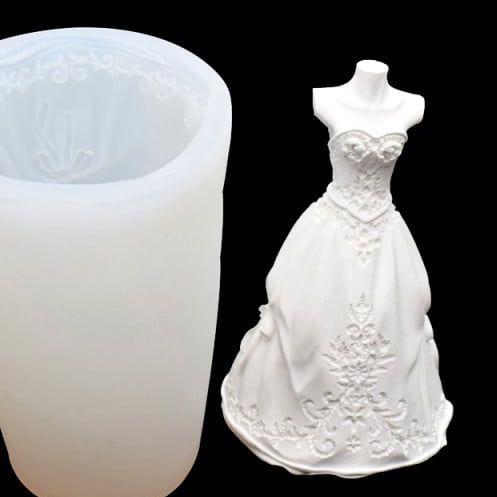 Abito da Sposa moderno. Stampo in silicone anche per Candele