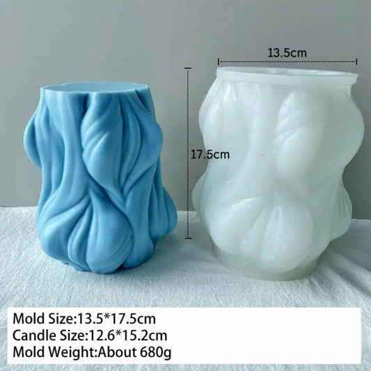 Alta Colonna di Arte Astratta e con Onde ondulate di 17.5 cm. Stampo Geometrico anche per Candele - WORLD PRODUCTS SHOP