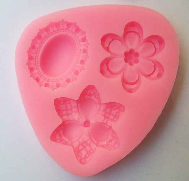Stampo in silicone Fiori e Cameo.