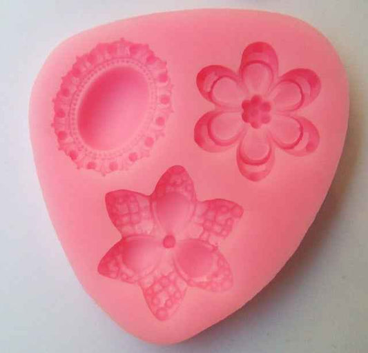 Stampo in silicone Fiori e Cameo.