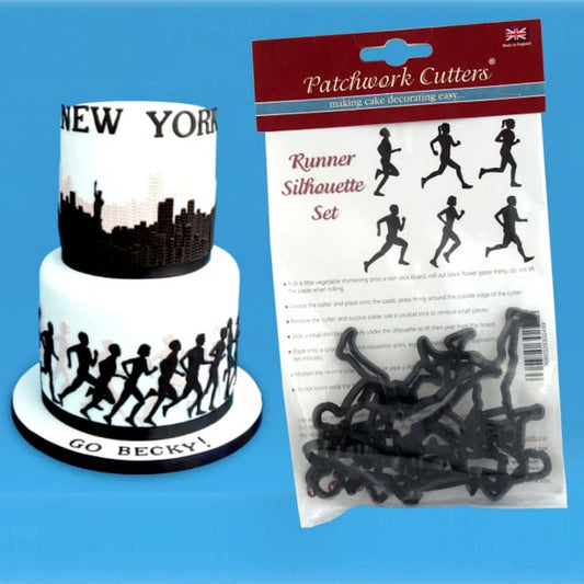 Runner Silhouette Set. Uomini e Donne che fanno Jogging. Stampo tagliapasta Patchwork Cutter