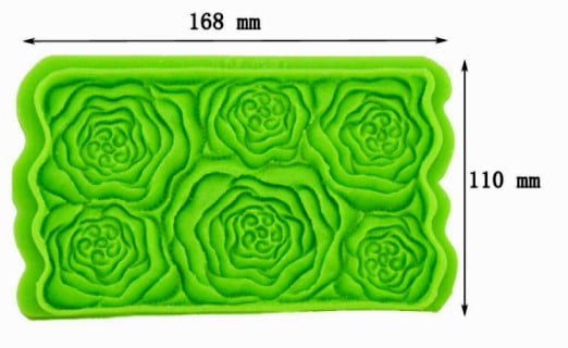 Bordo di 6 Grandi Rose. Spettacolare stampo in silicone