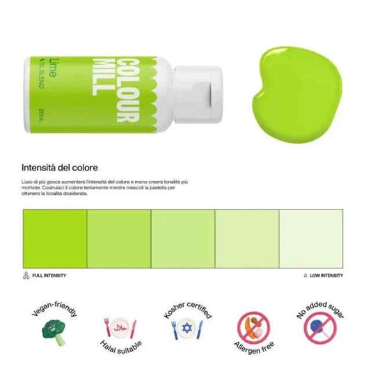 Verde Lime. Colour Mill. Colorante alimentare a base olio di 20 ml