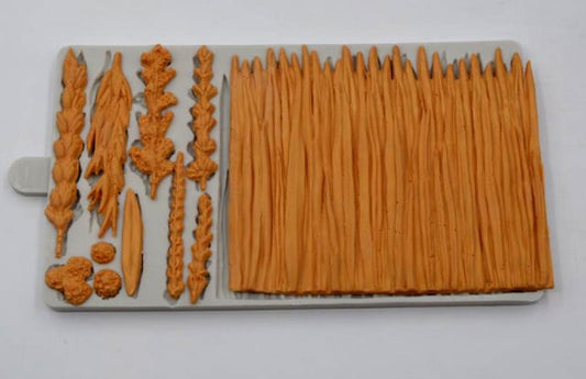 Stupendo Bordo Erba Prato con Rami e Foglie. Stampo silcone