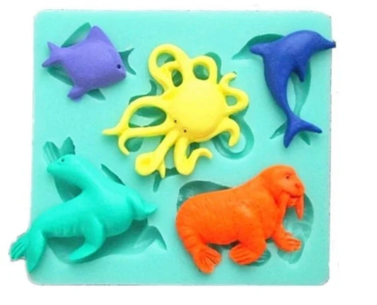 Delfino Tricheco Polipo Pesce e Foca. Stampo Mare in silicone