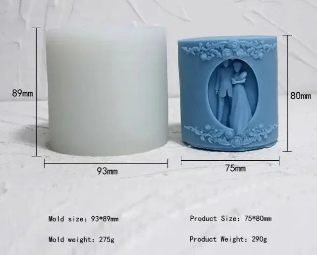 Sposi e Matrimonio. Stampo di 8 cm in silicone anche per Candele