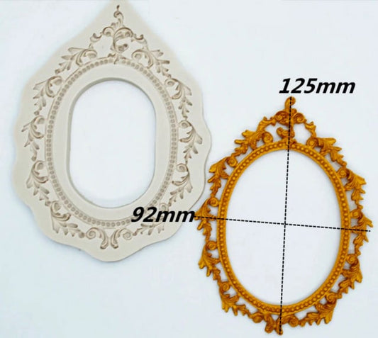 Grande Cornice con Specchio. Barocco Vintage. Stampo in silicone