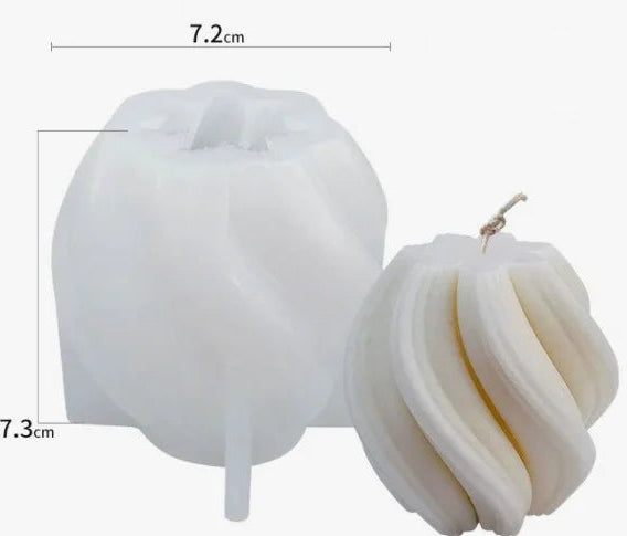 Vaso Artistico a Spirale di 7.3 cm. Stampo in silicone per Candele e Saponi