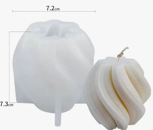 Vaso Artistico a Spirale di 7.3 cm. Stampo in silicone per Candele e Saponi