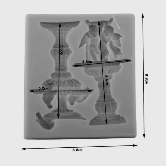 10 or 15 cm column with thin lines. Silicone mold also for candles.