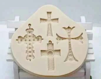 Croce decorata Barocca. Stampo in silicone