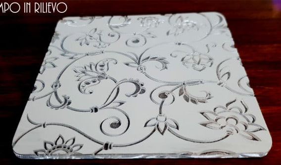 Floral Decorations. 10 x 10 cm Embossed Mold F-P5