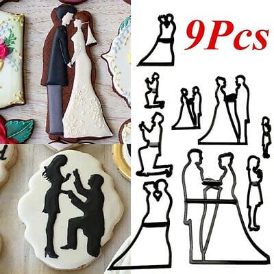 Sposi Torta e Matrimonio. Set di 9 stampi Patchwork cutter