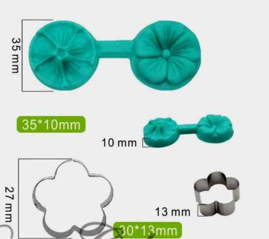 Stampo Blossom. Doppio stampo Fiore con Cutter in metallo