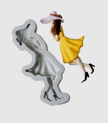 Girl in a Skirt. Large 16 cm silicone mold.