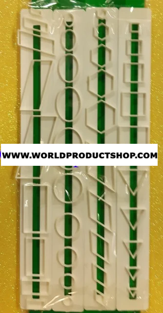 Rombo Esagono Cerchi e Quadrati. Set di 4 tagliapasta Geometrici in plastica.