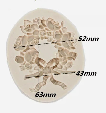 Cornice Mazzo di Rose con Fiocco. Barocco Vintage. Stampo in silicone