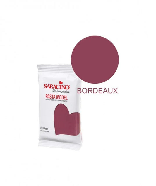 250 gr. Bordeaux. Pasta di zucchero Model Saracino. Gluten Free