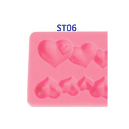 Cuori decorati. Grande Stampo in silicone ST06. Special Day Collane Pavoni.