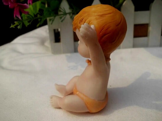 Newborn Baby with Arms Up. High-Definition Silicone Mold