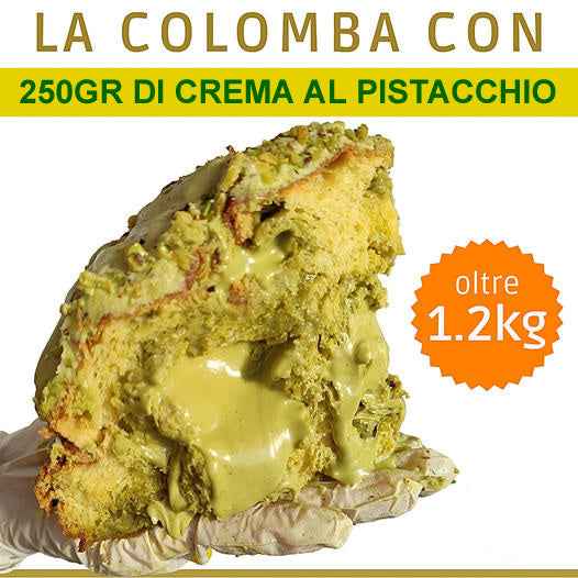 Colomba Dolce Pasquale Chef Giovanni Pantaleo ripiena al Pistacchio – lievitazione naturale – artigianale oltre 1,3kg