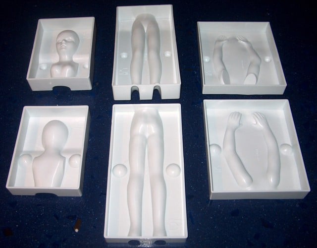 Complete 3D Man, Woman, and Child Figures. Set of 18 Plastic Molds.