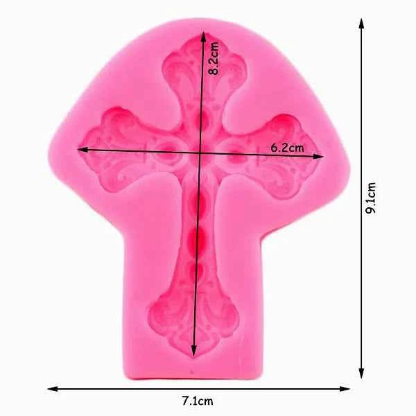 Croce decorata con Gesù. Stampo in silicone