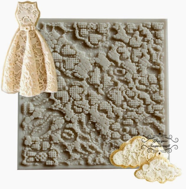 Lace. Fantastic high-definition silicone mold. Wedding dress.