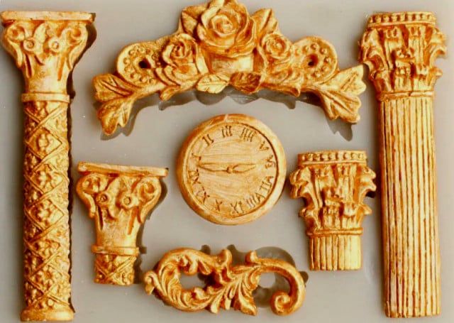Baroque. Clock Columns and Capitals. Ancient Rome. Silicone mold.