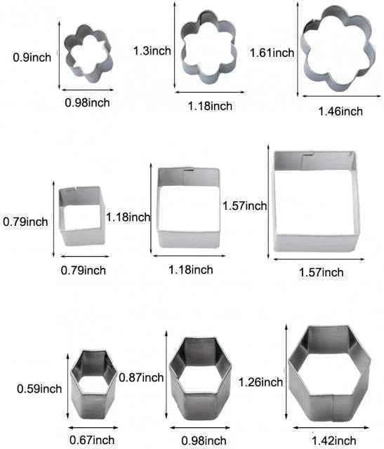 Set A di 24 Stampi Geometrici in metallo