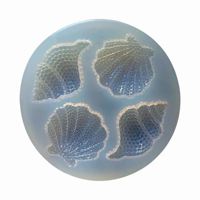 4 forme di Conchiglia di Mare in alta definizione. Stampo silicone