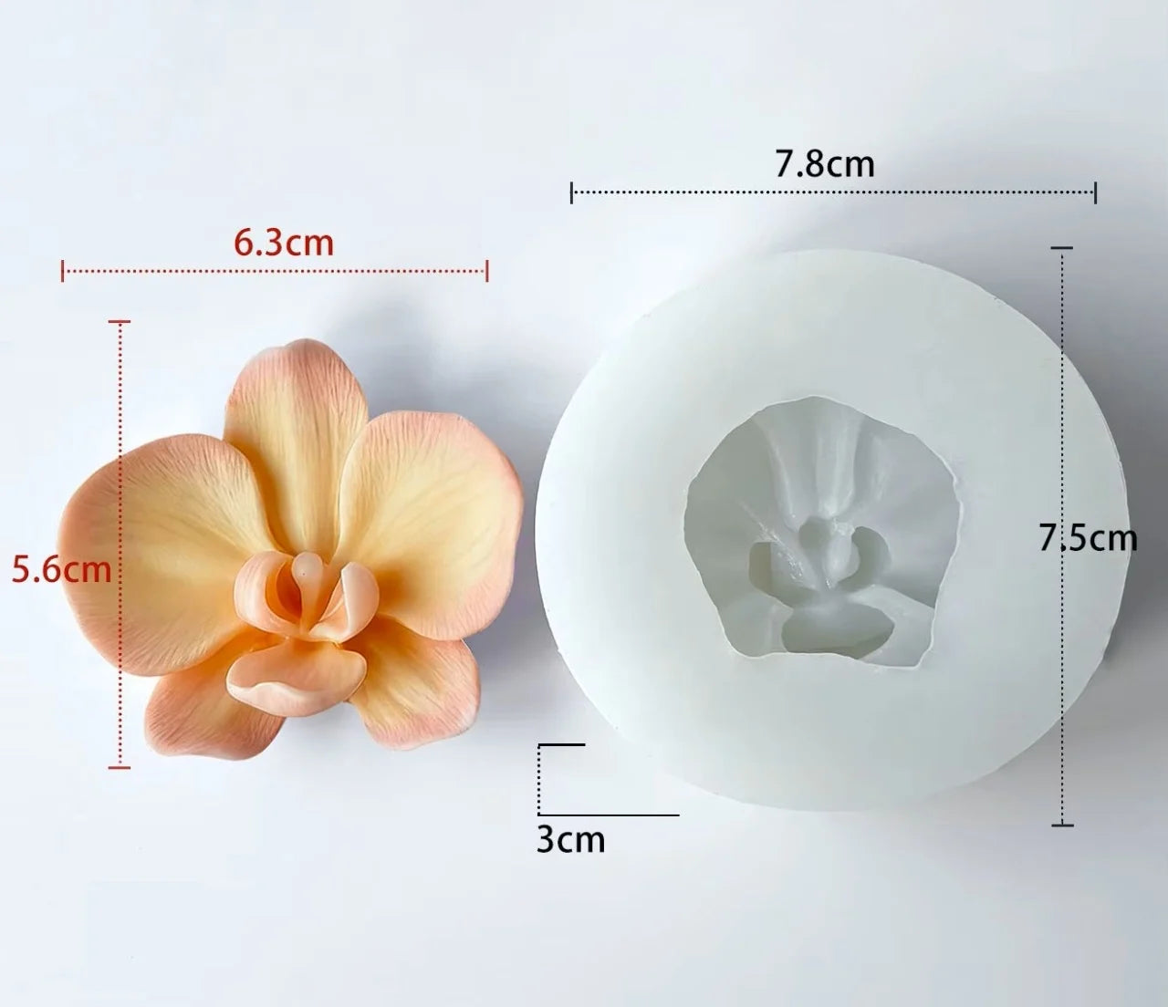 Large 12cm Rose Bud Silicone Mold, Also for Candles 
