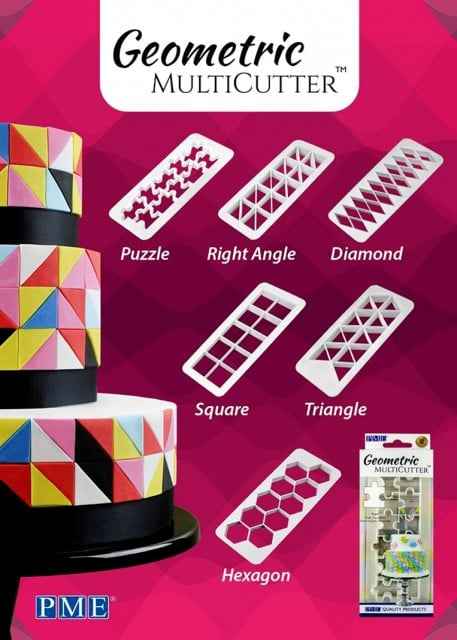 Trapunta Grande. Set di 3 Multi Tagliapasta Geometrici Diamante. PME