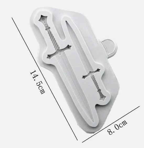 Grande Spada decorata in 2 misure. Stampo in silicone