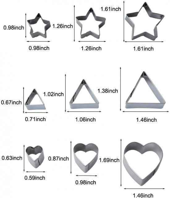 Set A di 24 Stampi Geometrici in metallo