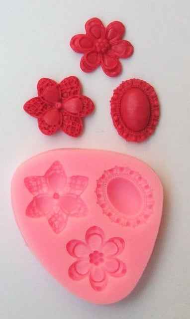 Stampo in silicone Fiori e Cameo.