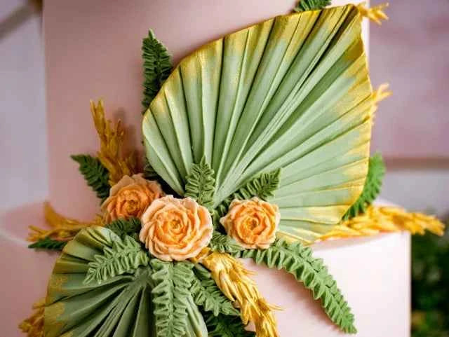 Grande Foglia di Palma di 19 cm. Spettacolare stampo con 2 Palme in alta risoluzione in silicone