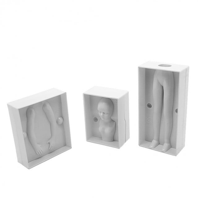 Complete 3D Female Figure. Set of 6 Plastic Molds.