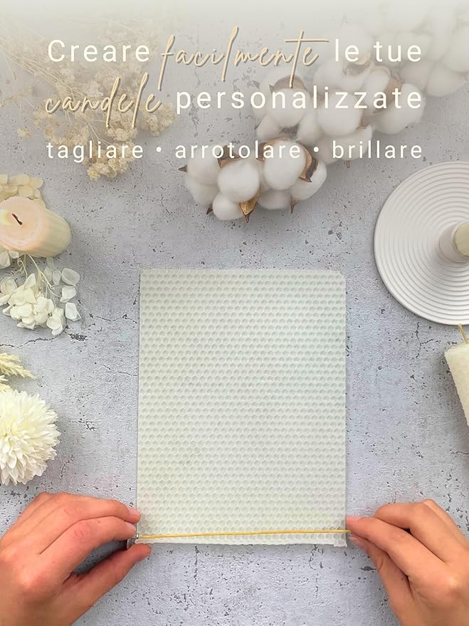 SET 20 FOGLI DI CERA D' API. 20X15 CM. CANDELE IN CERA FAI DA TE.