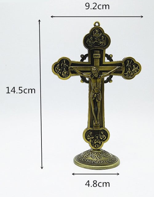 Grande Croce decorata con Gesù di 14.5 cm. Stampo in silicone