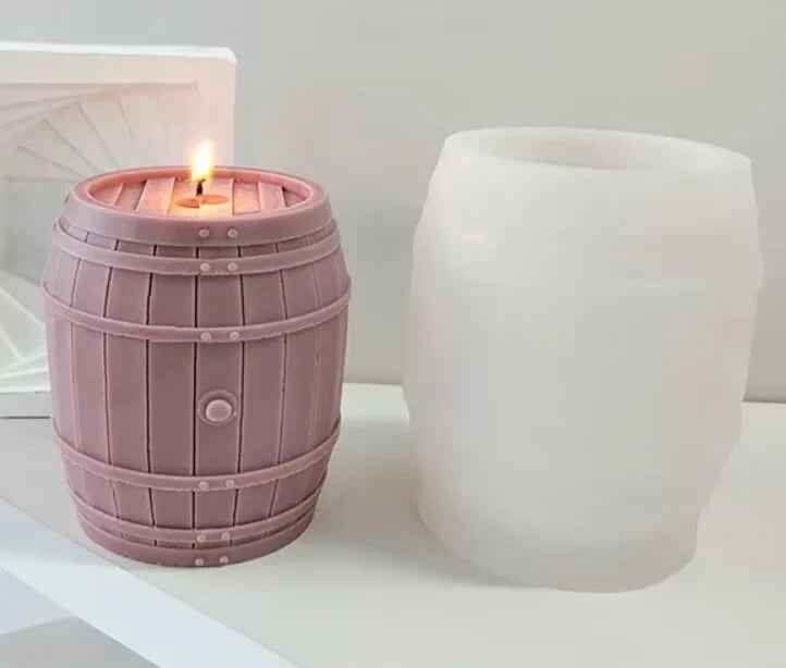 Botte di Legno 10 cm. Stampo in silicone anche per Candele