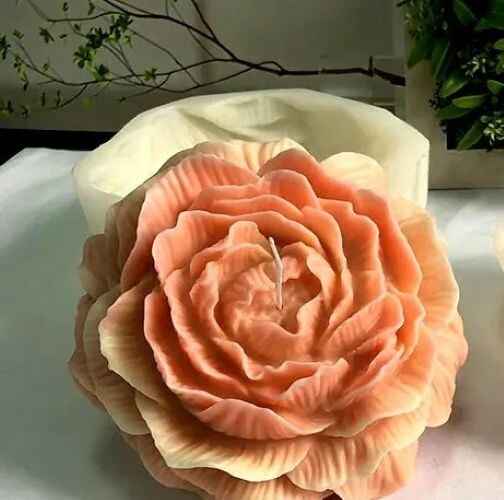 Grande Peonia di 15.3 cm. Stampo in silicone anche per Candele
